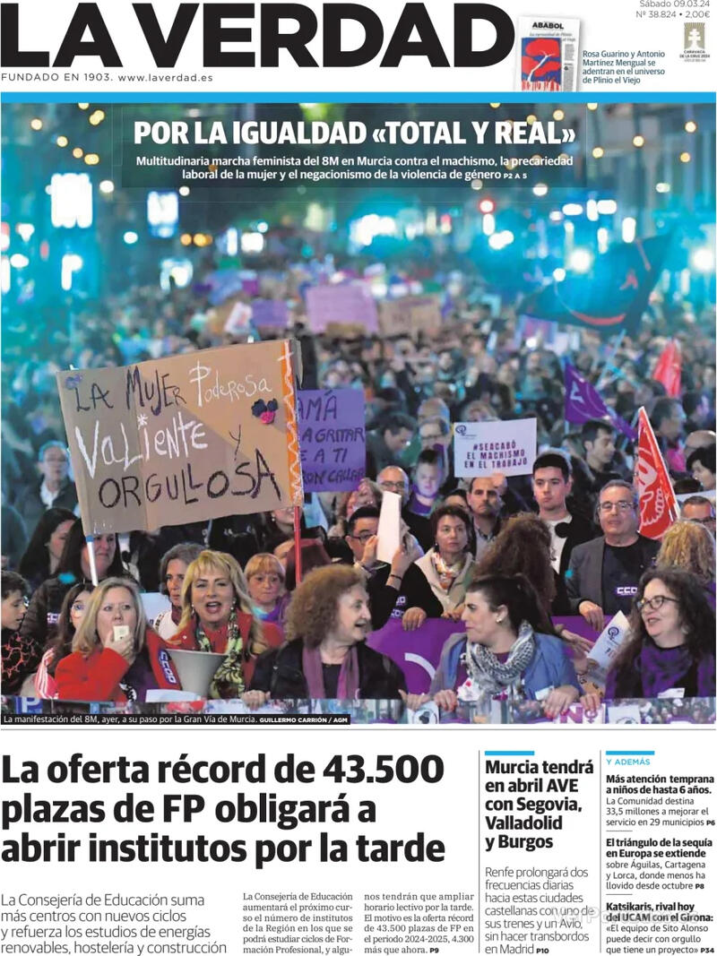 Portada La Verdad 2024-03-10