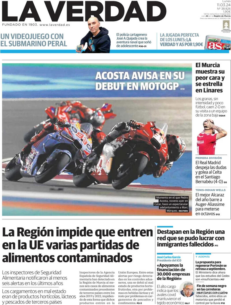 Portada La Verdad 2024-03-12