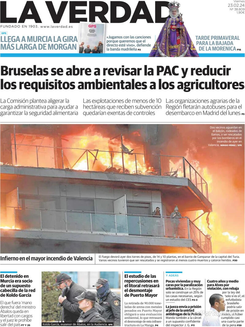 Portada La Verdad 2024-02-24