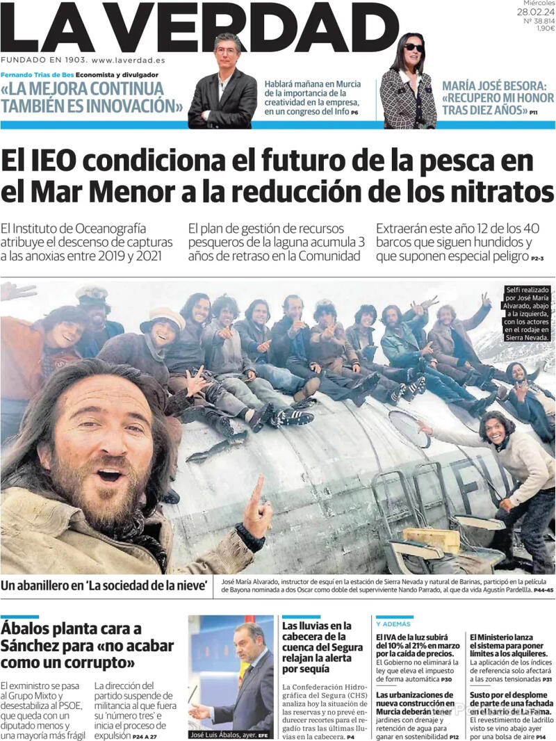 Portada La Verdad 2024-02-29