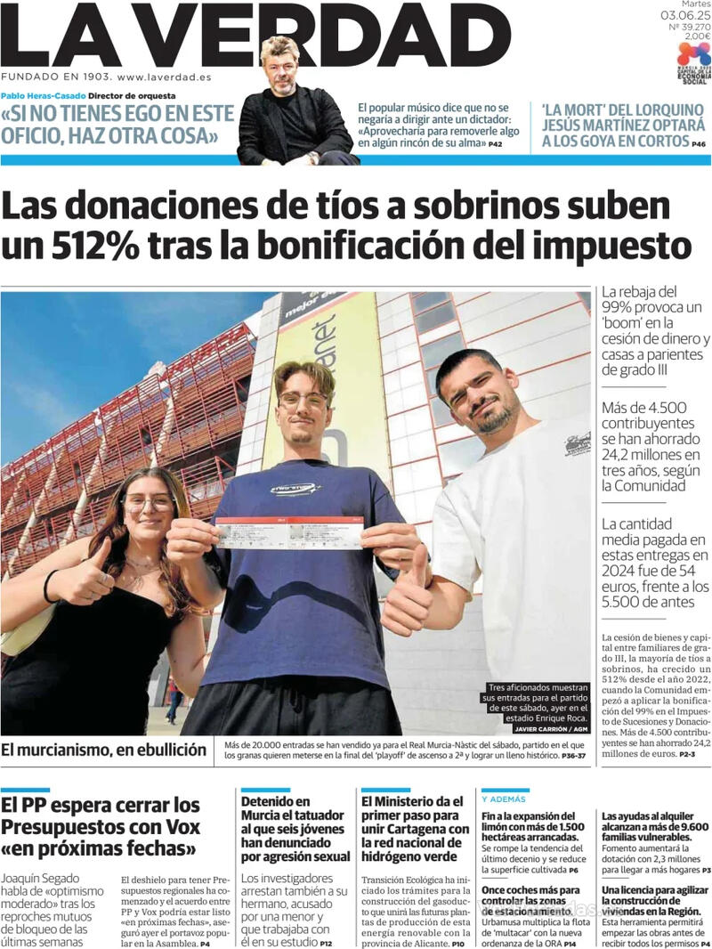 Portada Última Hora 2025-06-03
