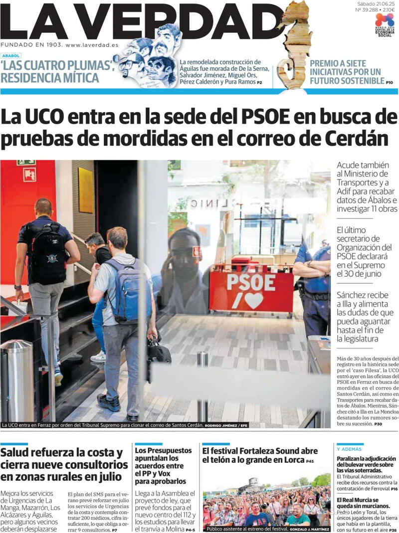 Portada Última Hora 2025-06-21