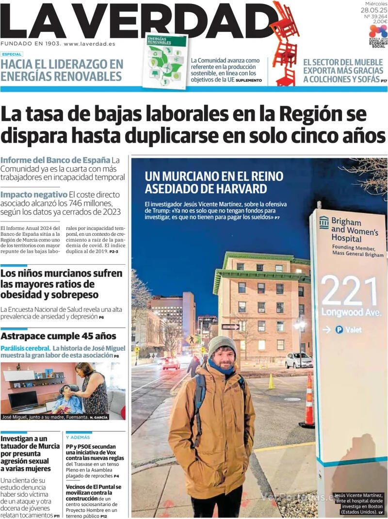 Portada Última Hora 2025-05-28