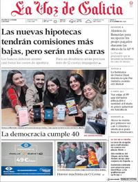 Portada La Voz de Galicia 2018-12-06