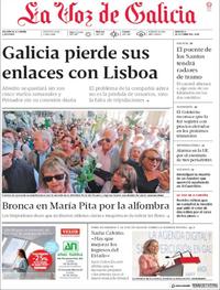 Portada La Voz de Galicia 2018-10-09
