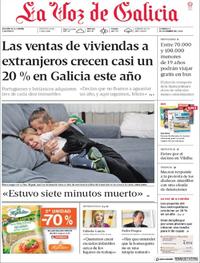 Portada La Voz de Galicia 2018-12-09