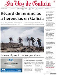 Portada La Voz de Galicia 2018-12-18