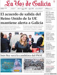 Portada La Voz de Galicia 2018-11-26