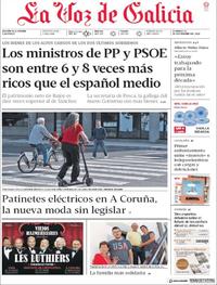 Portada La Voz de Galicia 2018-09-30