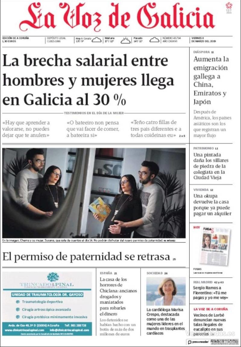 Portada La Voz de Galicia 2019-03-09