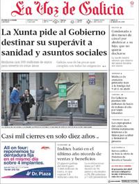 Portada La Voz de Galicia 2019-03-14