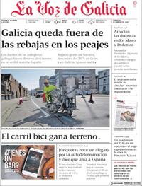 Portada La Voz de Galicia 2019-02-15