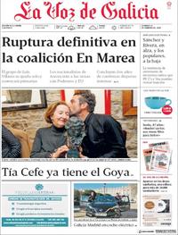 Portada La Voz de Galicia 2019-02-17