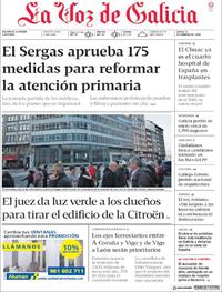 Portada La Voz de Galicia 2019-02-21