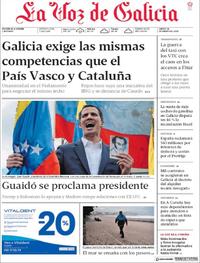 Portada La Voz de Galicia 2019-01-24