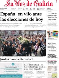 Portada La Voz de Galicia 2019-04-28