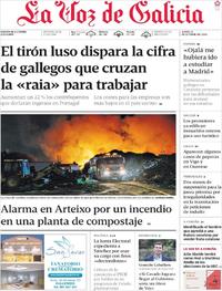 Portada La Voz de Galicia 2019-10-31