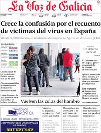 Portada La Voz de Galicia 2020-04-17