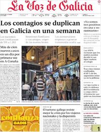 Portada La Voz de Galicia 2020-08-17
