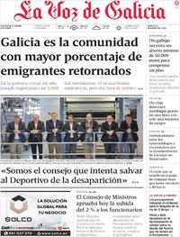 Portada La Voz de Galicia 2020-01-21