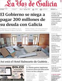 Portada La Voz de Galicia 2020-01-22
