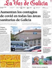 Portada La Voz de Galicia 2020-08-31