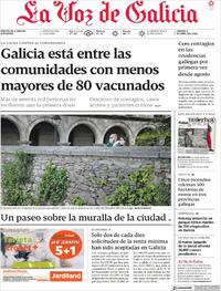 Portada La Voz de Galicia 2021-04-02