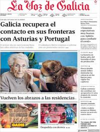 Portada La Voz de Galicia 2021-05-10