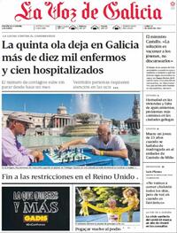 Portada La Voz de Galicia 2021-07-19