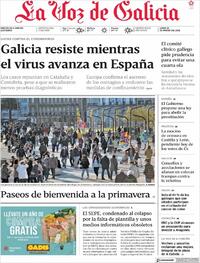 Portada La Voz de Galicia 2021-03-22