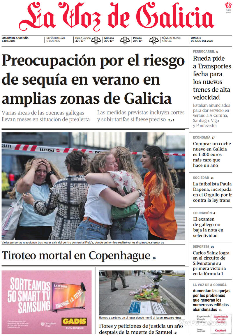 Portada La Voz de Galicia 2022-07-05