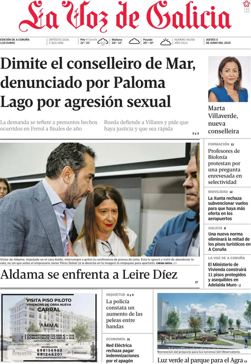 Portada La Nueva España 2025-06-05