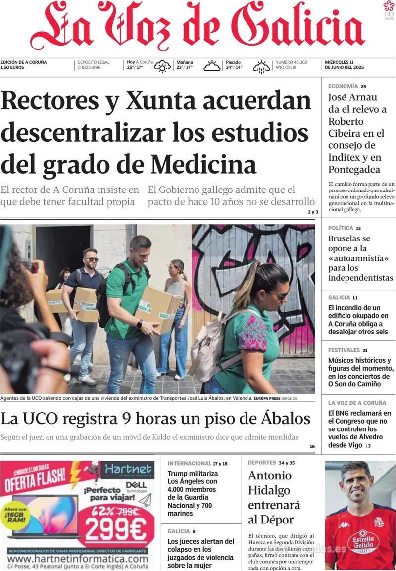 Portada La Nueva España 2025-06-11