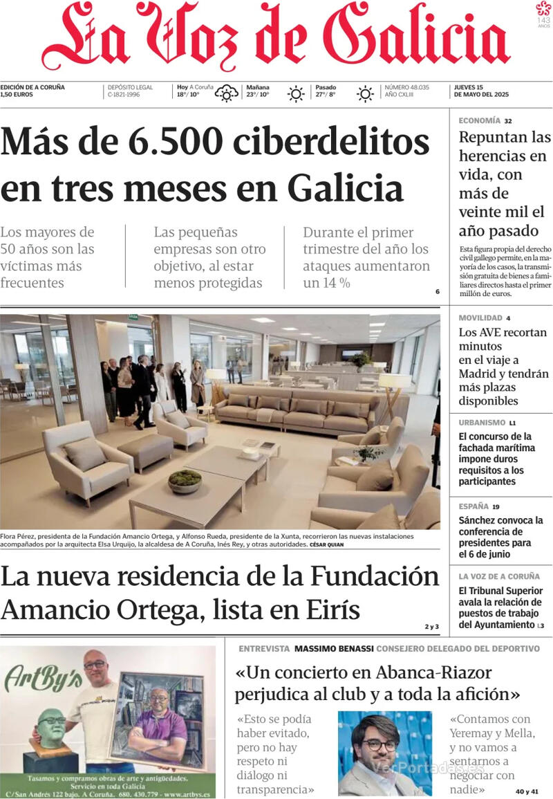 Portada La Nueva España 2025-05-15