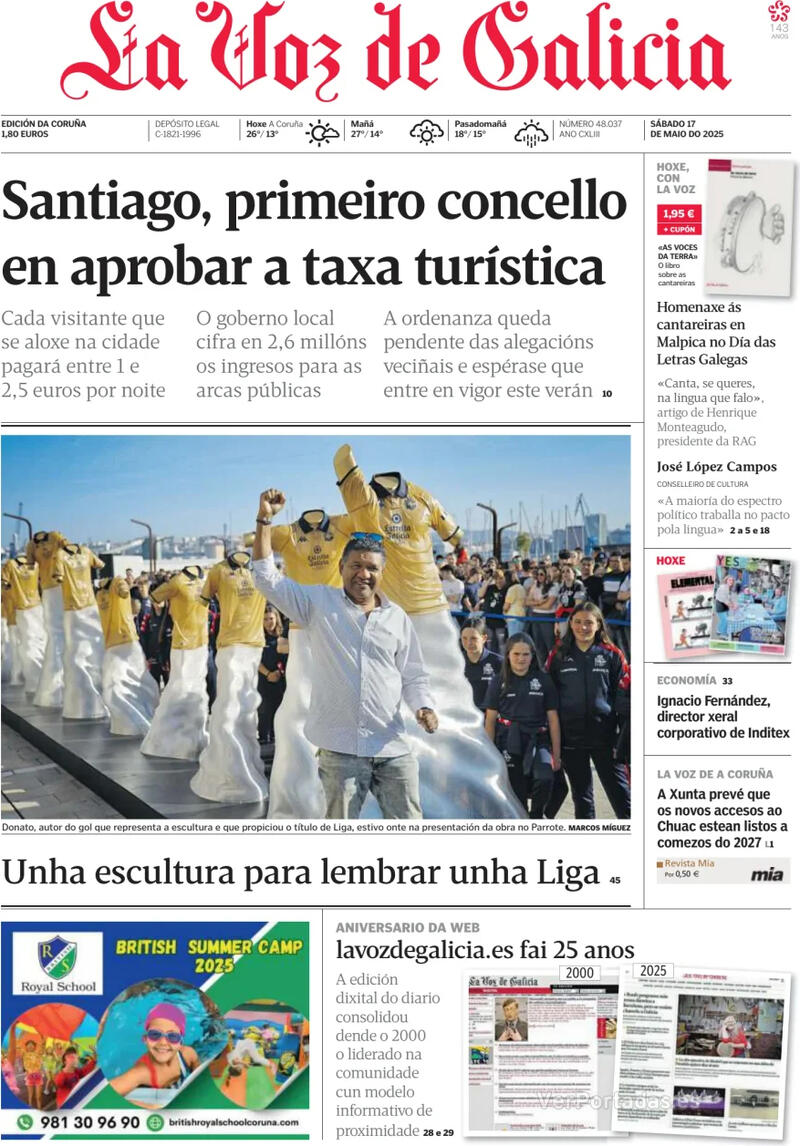 Portada La Nueva España 2025-05-17