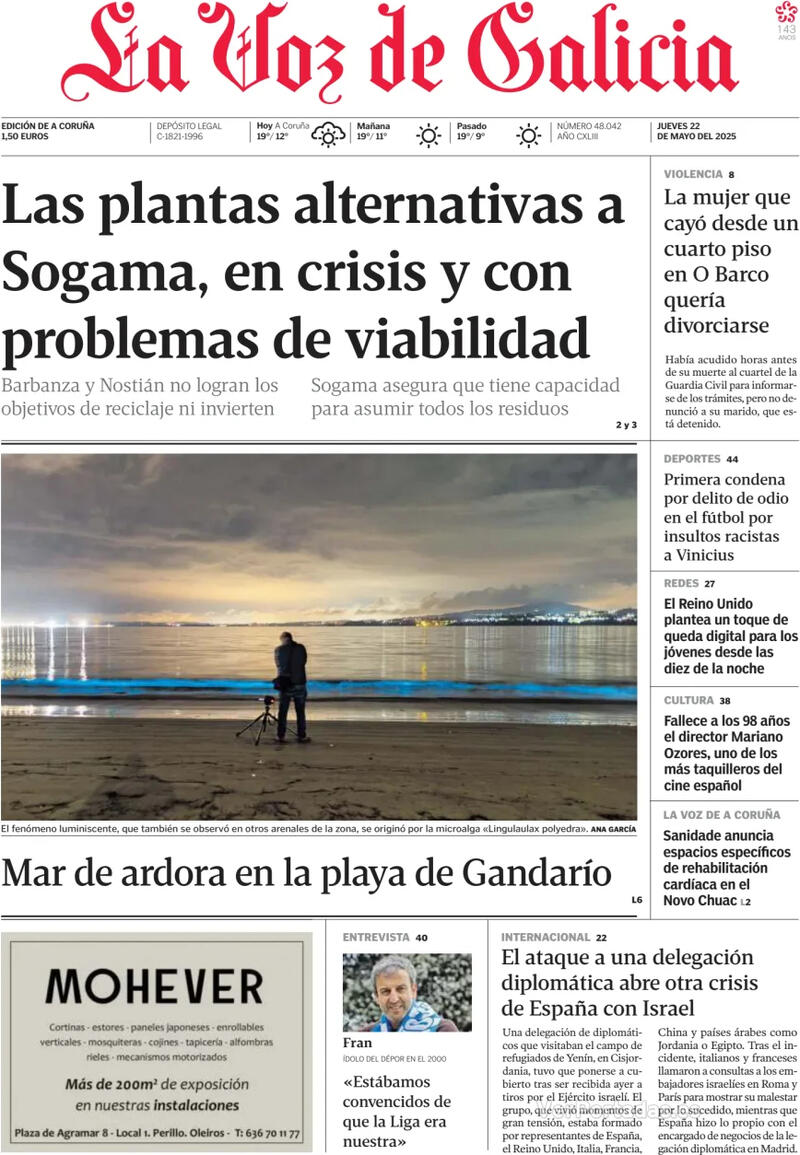 Portada La Nueva España 2025-05-22