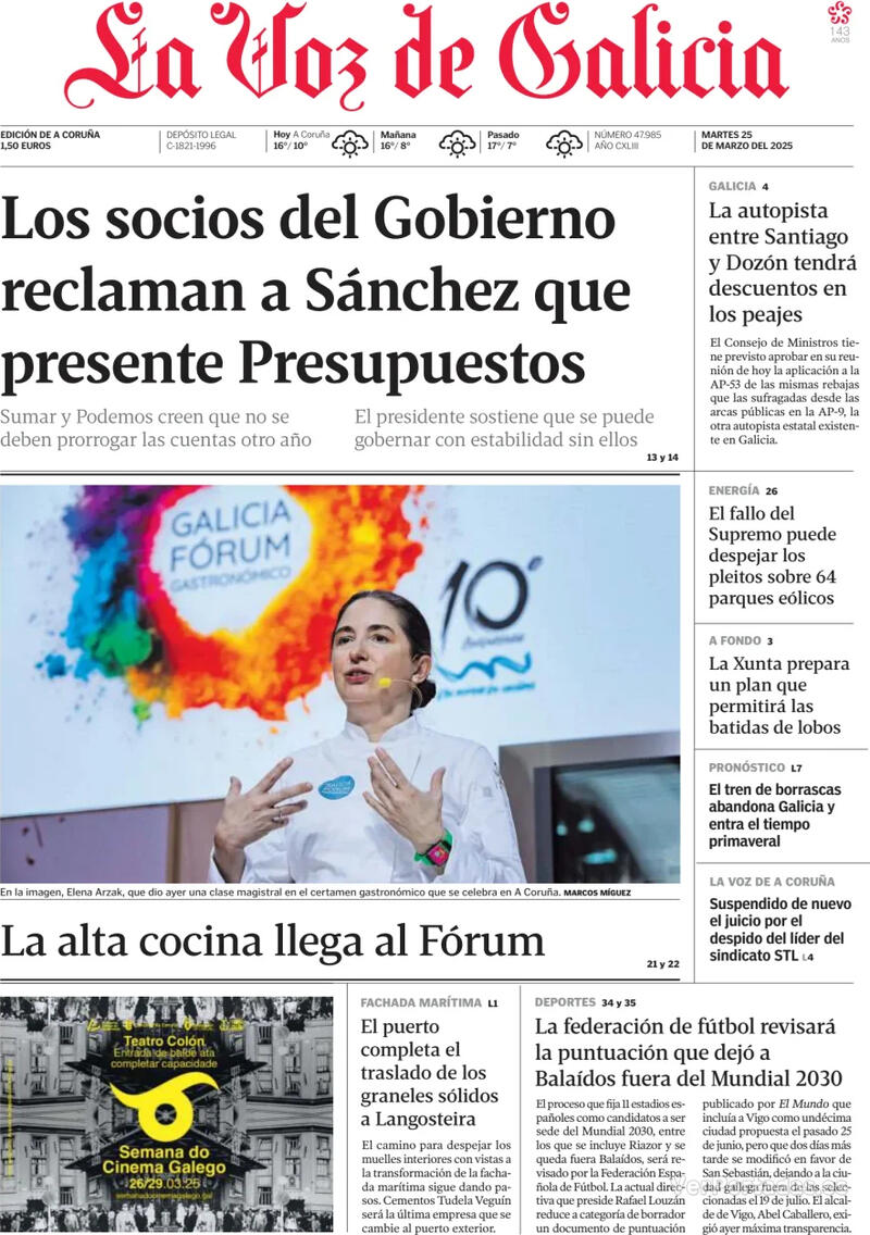 Portada La Nueva España 2025-03-25