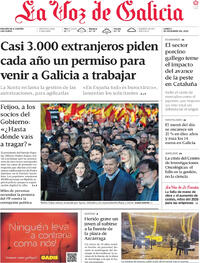 Portada La Voz de Galicia 2025-12-01