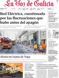 Portada periódico La Voz de Galicia