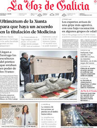 Portada La Voz de Galicia 2025-12-02