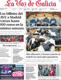 Portada La Voz de Galicia 2025-12-03