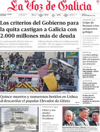 Portada La Voz de Galicia 2025-09-04