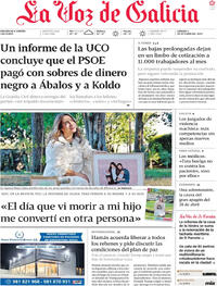 Portada La Voz de Galicia 2025-10-04