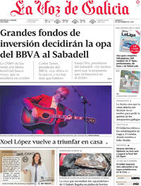 Portada La Voz de Galicia 2025-09-06