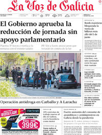 Portada periódico La Voz de Galicia
