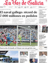 Portada La Voz de Galicia 2025-09-07