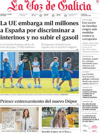 Portada periódico La Voz de Galicia