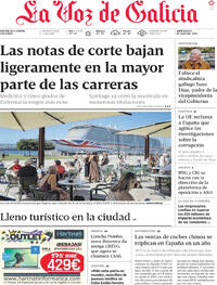 Portada periódico La Voz de Galicia