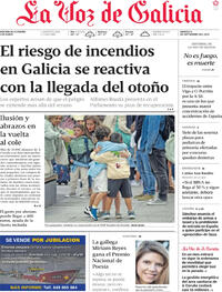 Portada La Voz de Galicia 2025-09-09