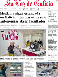 Portada La Voz de Galicia 2025-10-09